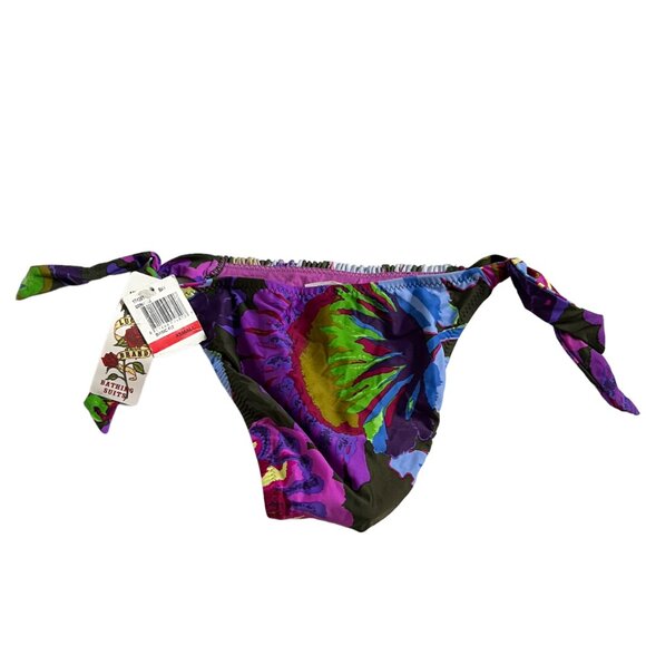 Lucky Brand bikini swimsuit bottoms dark olive green purple XS - Picture 2 of 3